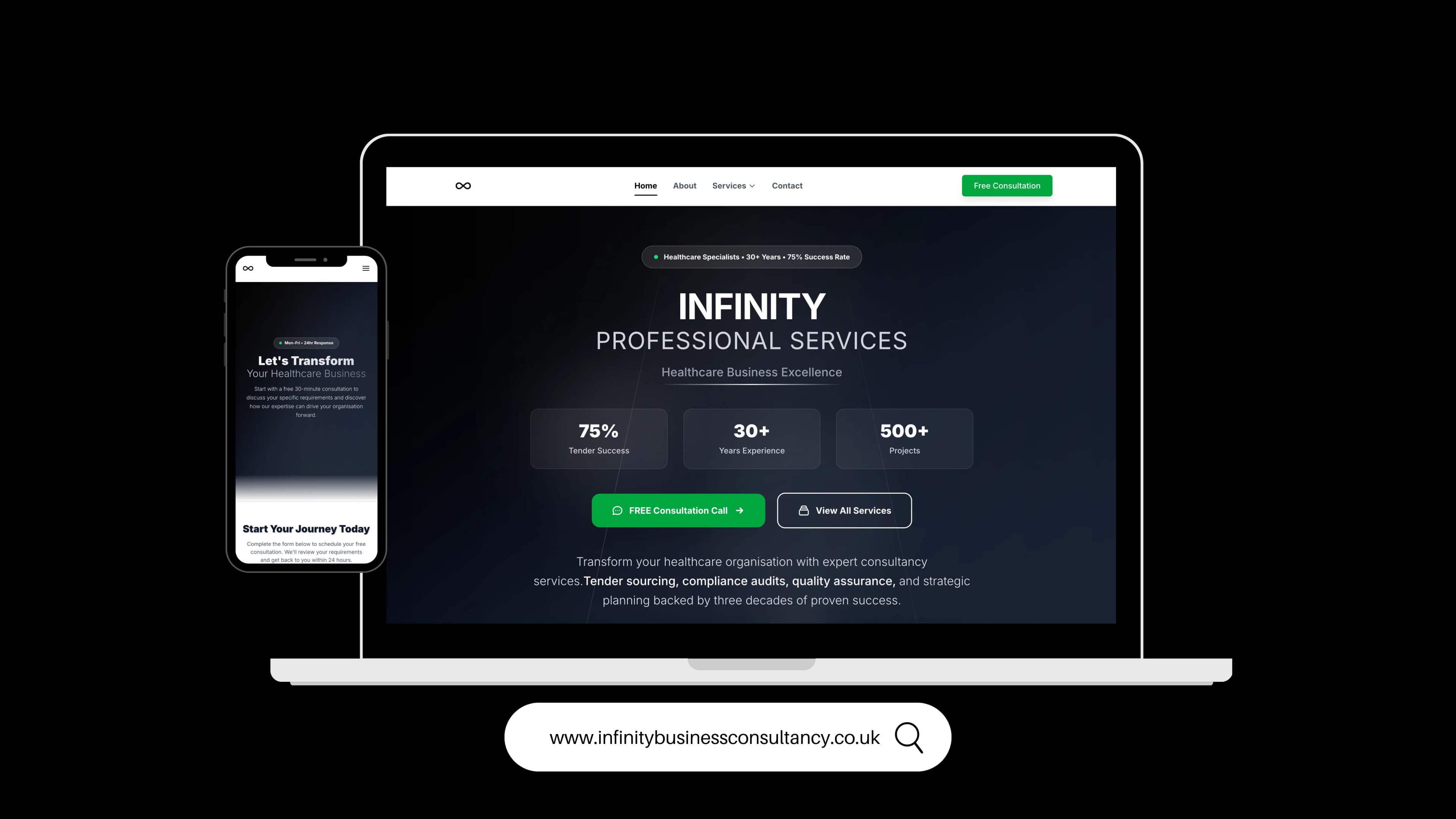Infinity Business Consultancy project by WebDev Wales