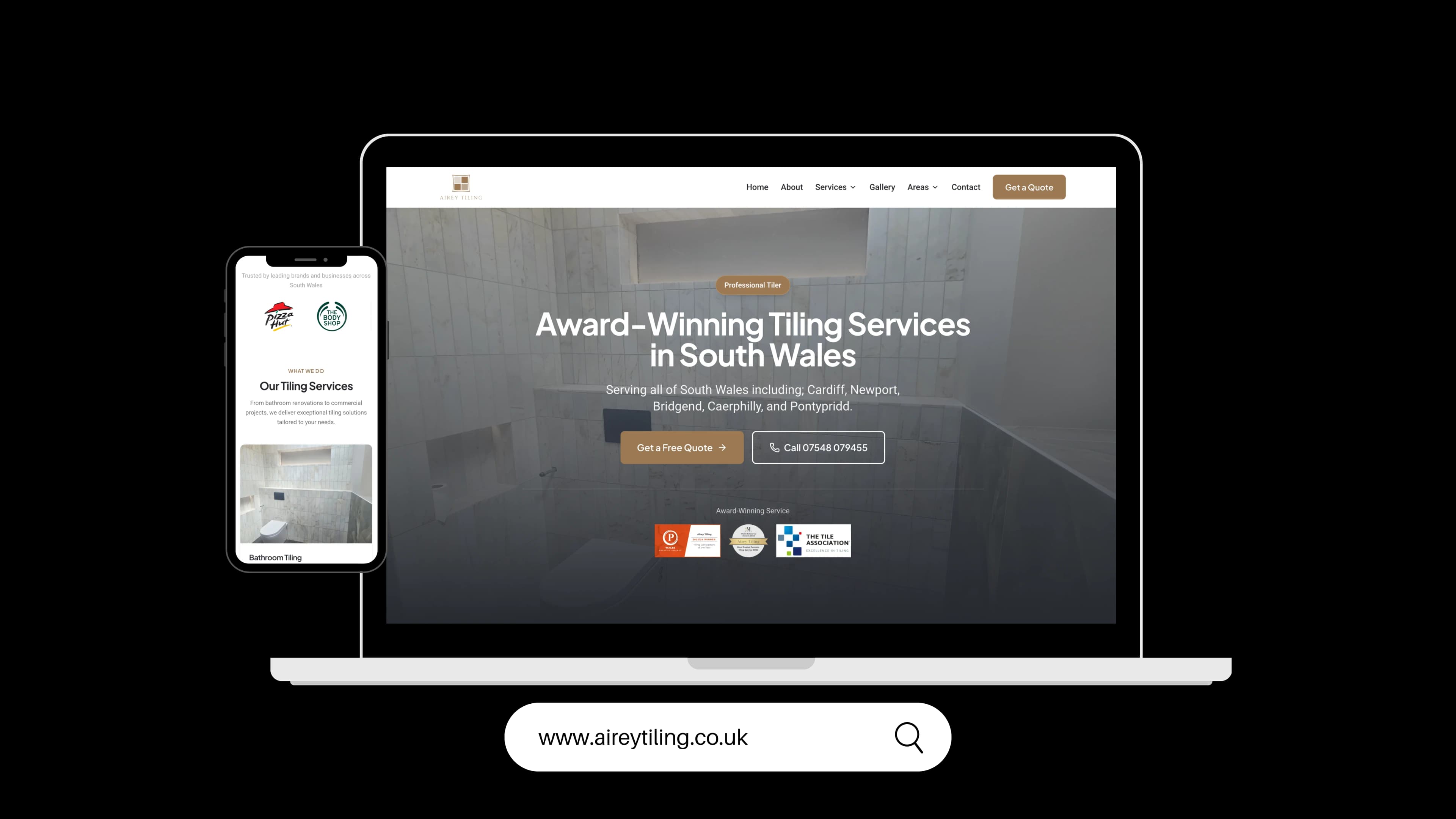 Airey Tiling: Tiling & Construction project by WebDev Wales