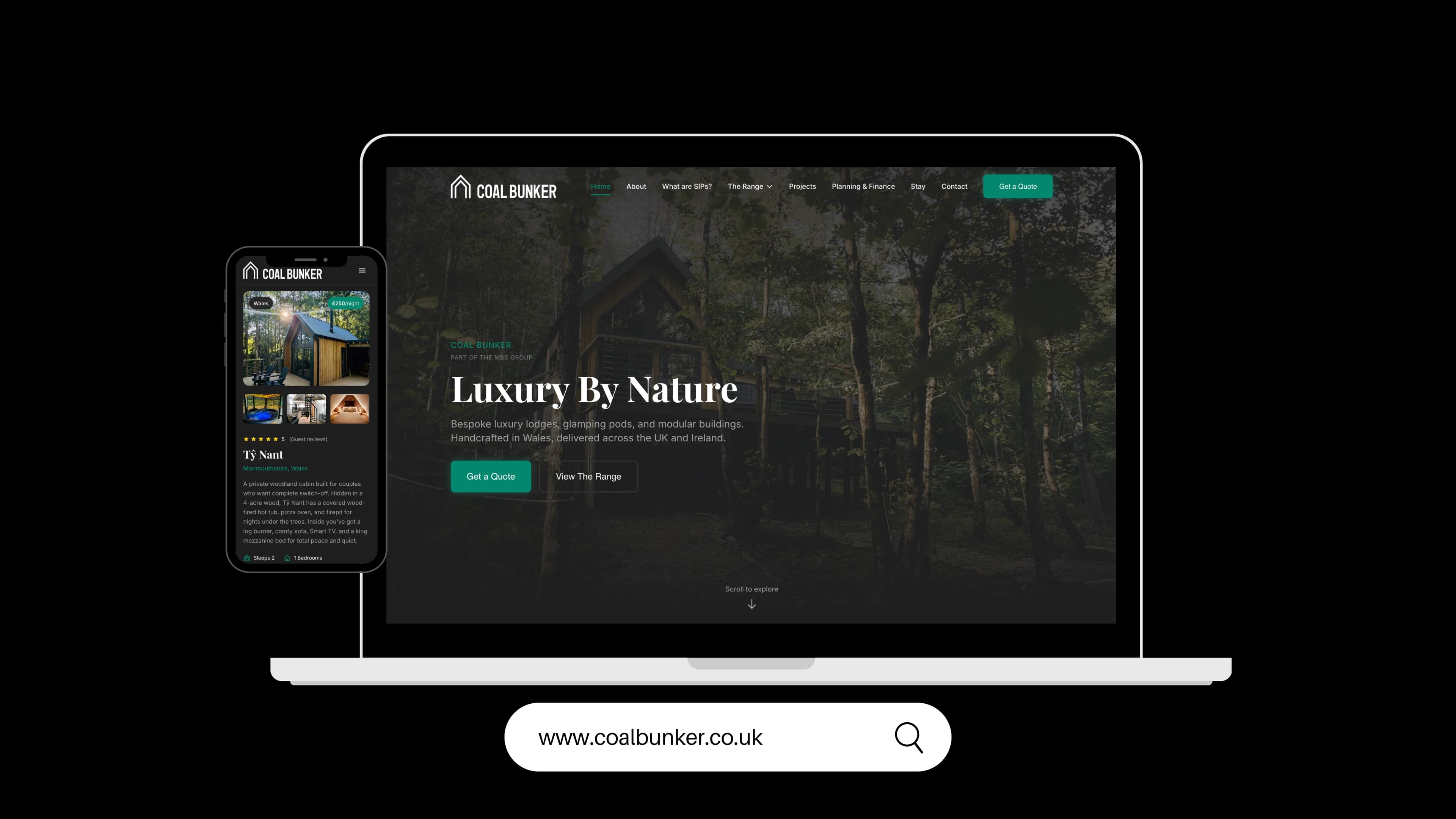Coal Bunker: Luxury Leisure Accommodation project by WebDev Wales