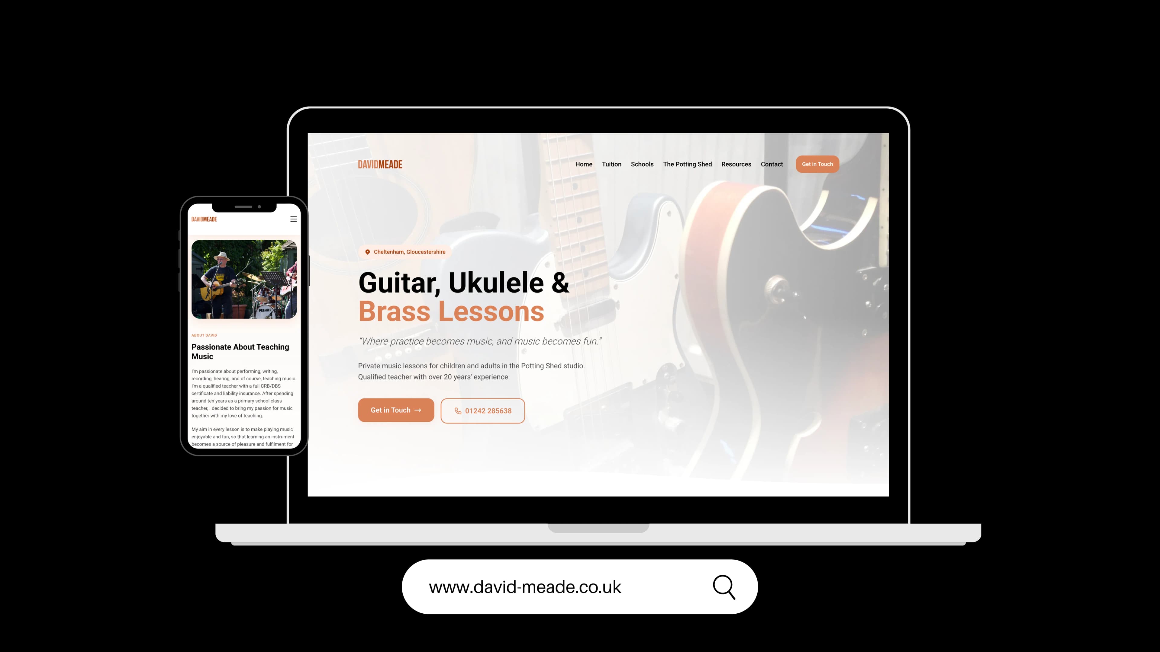 David Meade Guitar Tuition: Music Education project by WebDev Wales