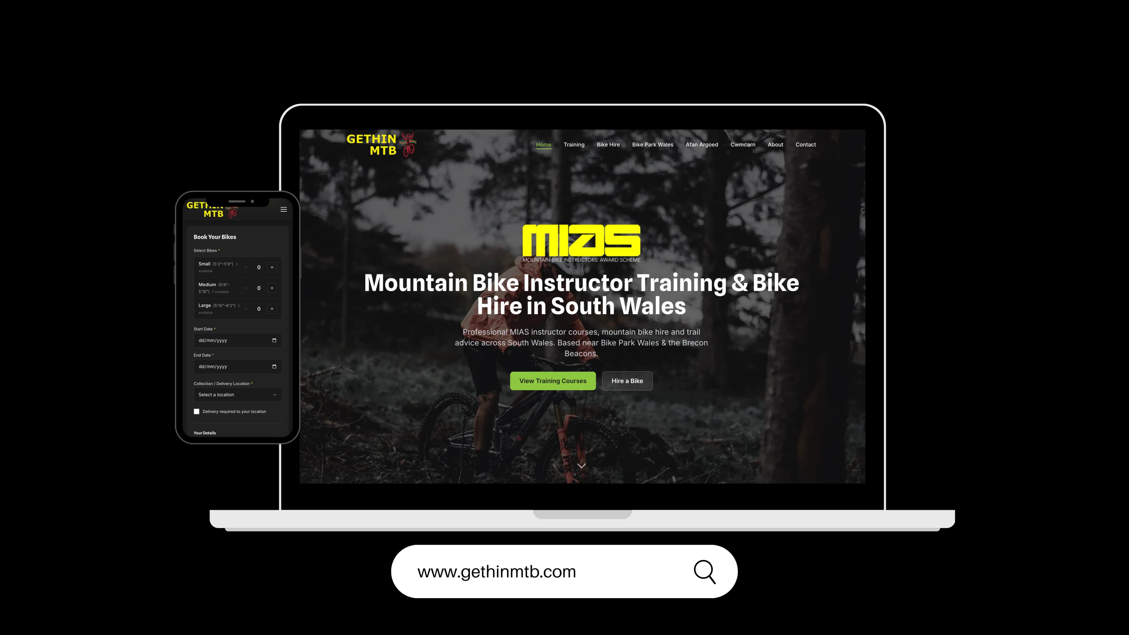 Gethin MTB: Outdoor Recreation & Adventure Sports project by WebDev Wales
