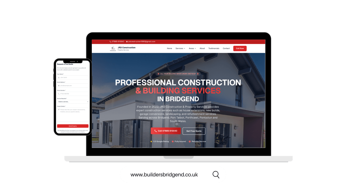 JRD Construction & Property Services: Construction & Building project by WebDev Wales