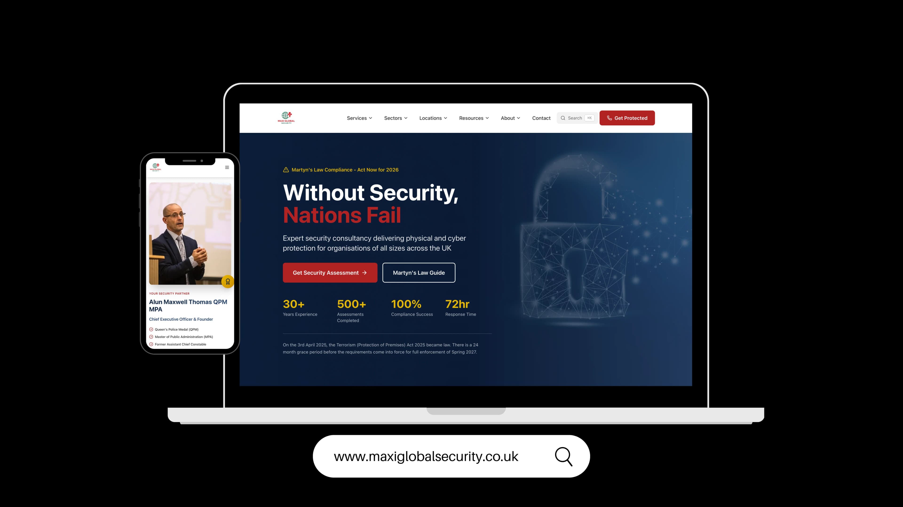 Maxi Global Security: Security Consultancy project by WebDev Wales