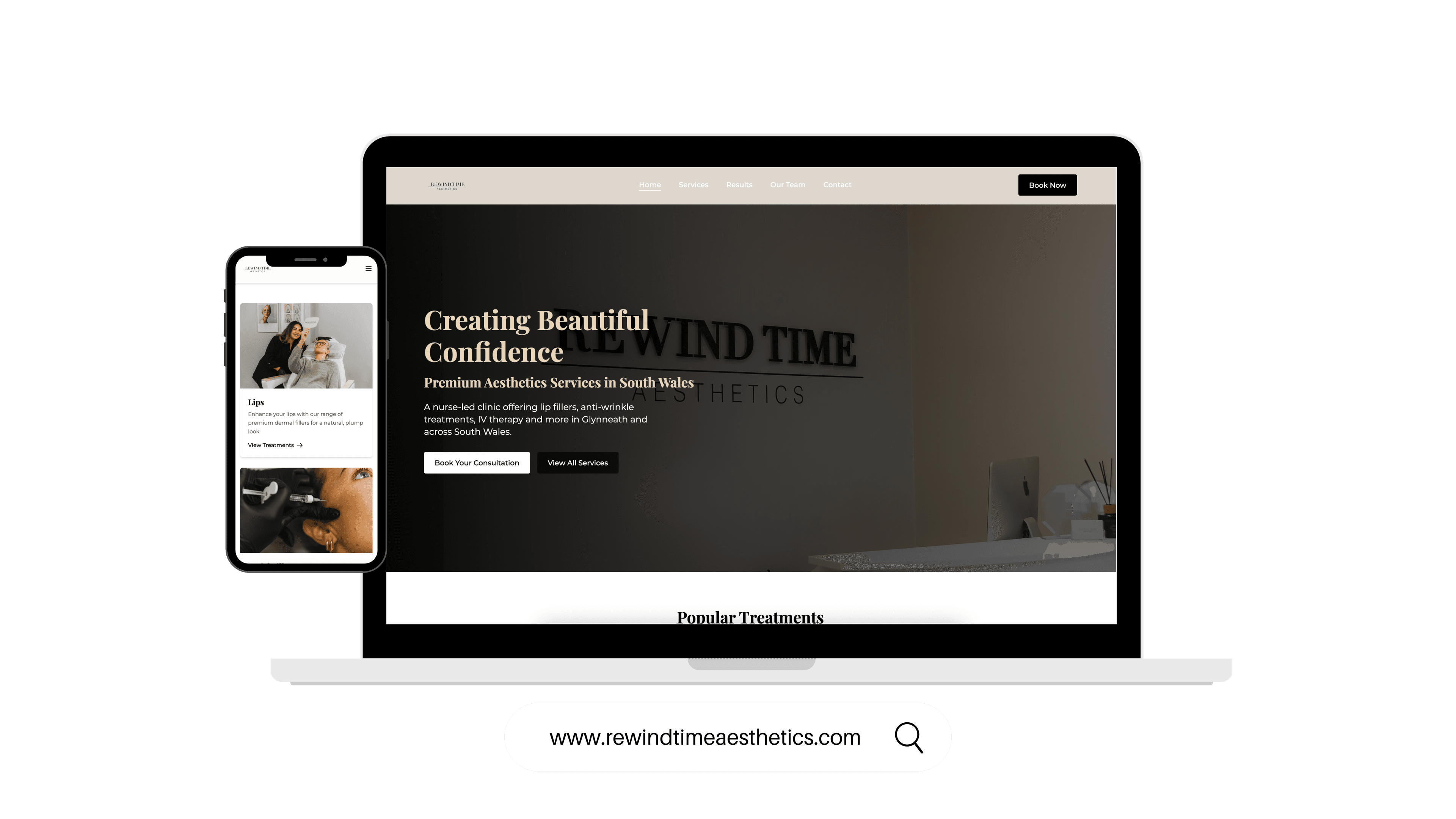 Rewind Time Aesthetics: Healthcare & Aesthetics project by WebDev Wales