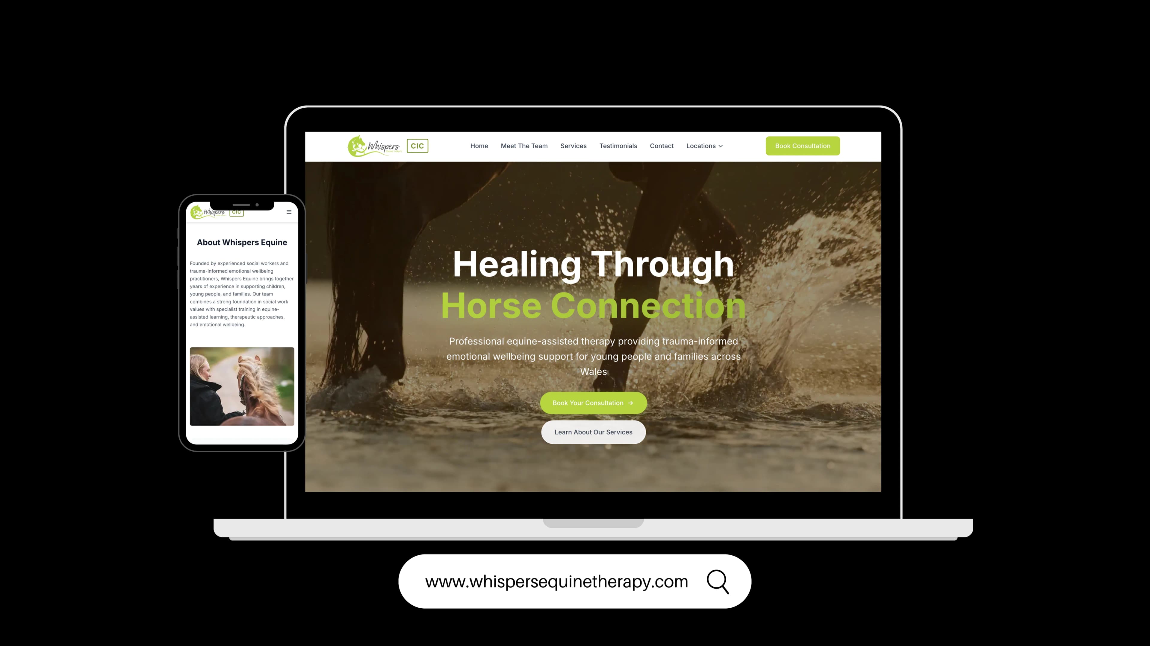 Whispers Equine Therapy: Healthcare & Therapy project by WebDev Wales