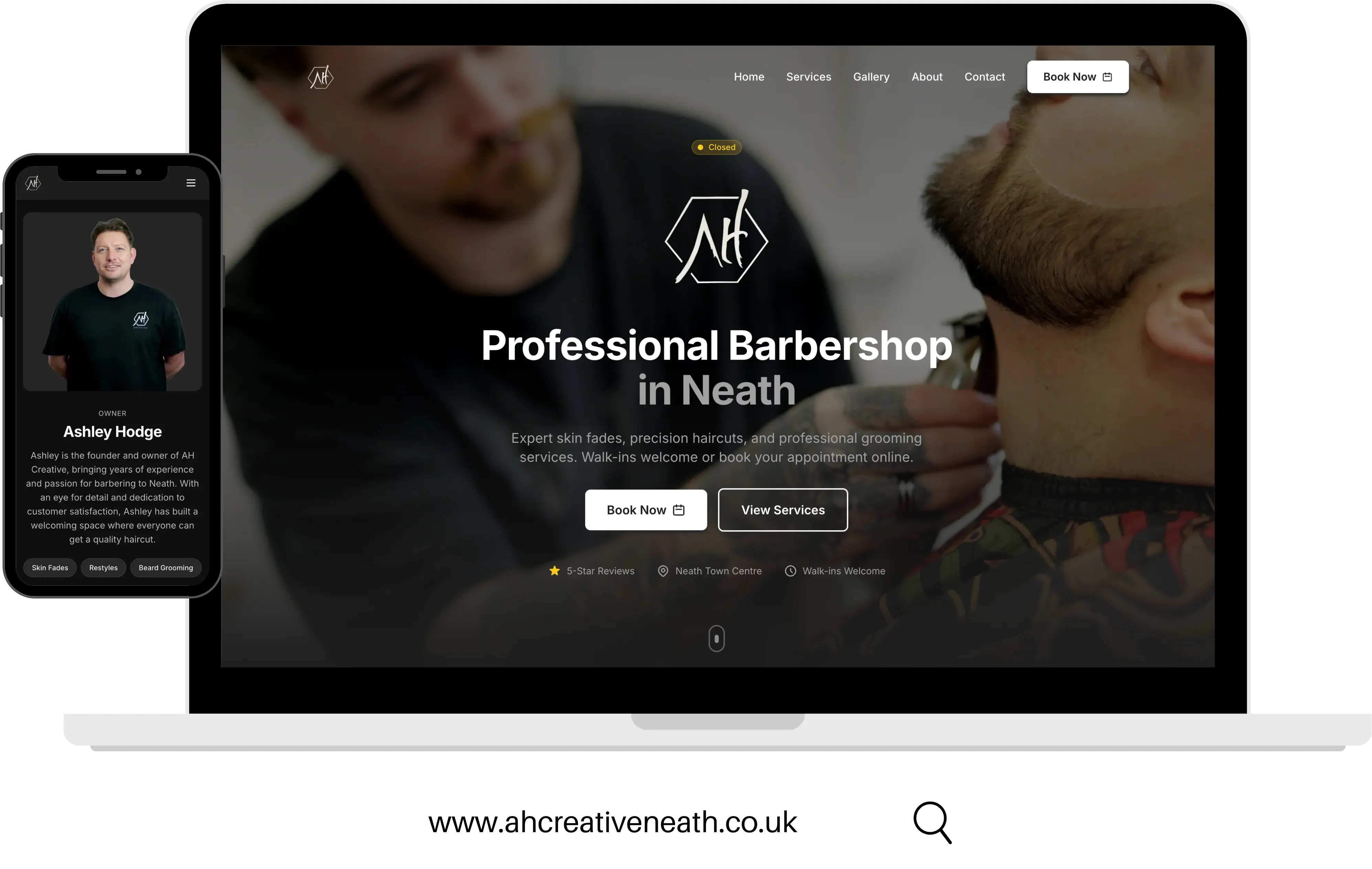 AH Creative Barbershop website