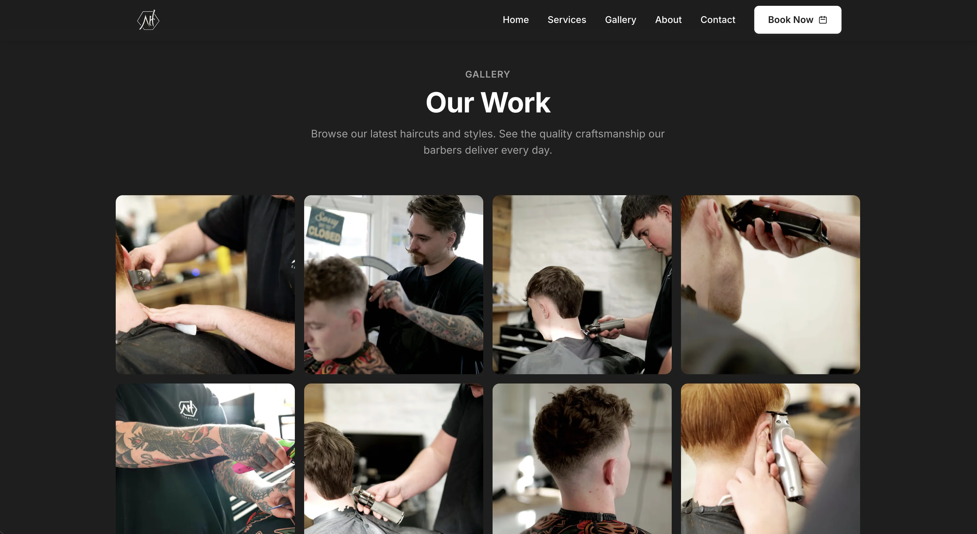 AH Creative Barbershop website screen 1