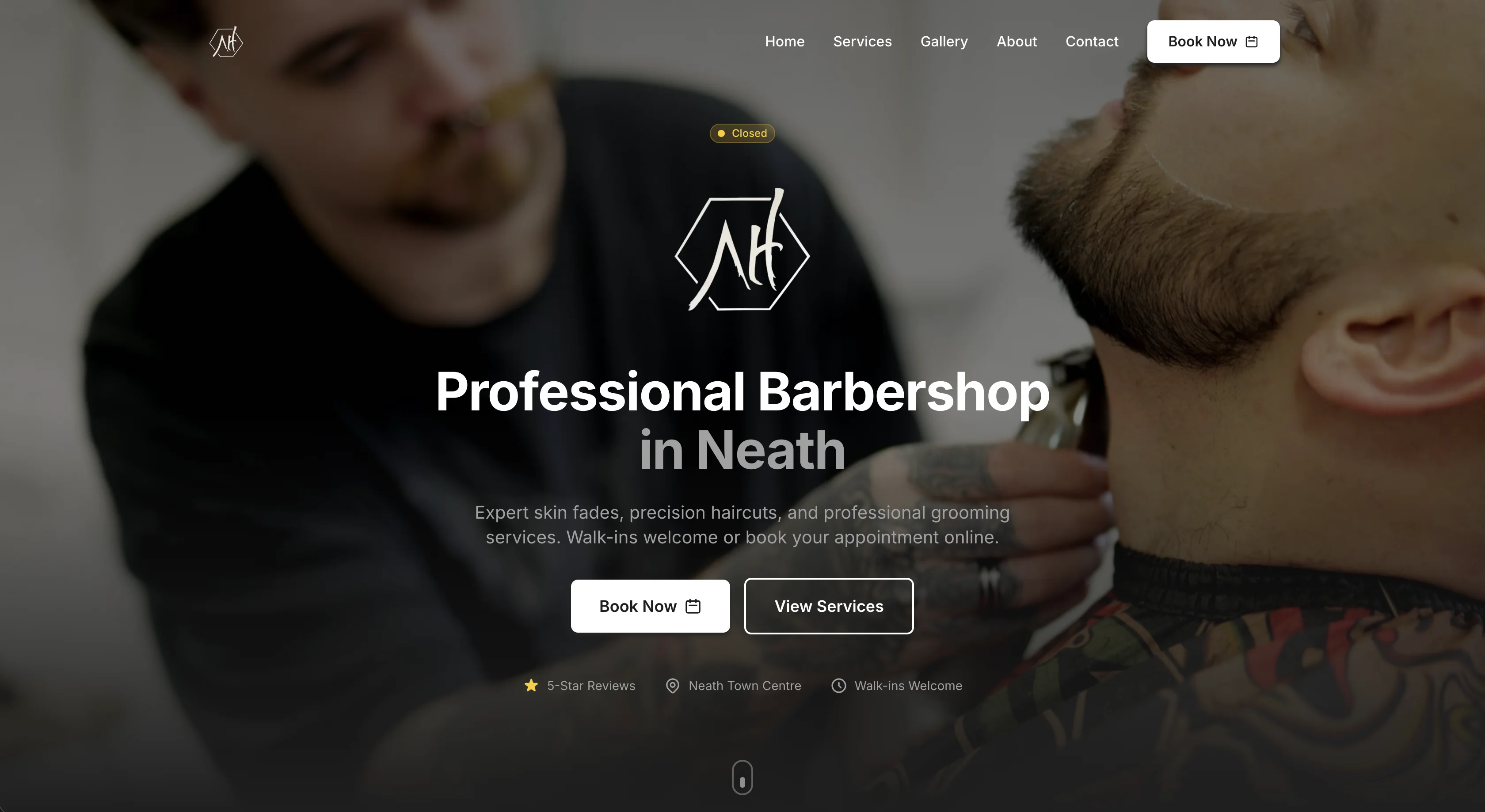 AH Creative Barbershop website screen 2