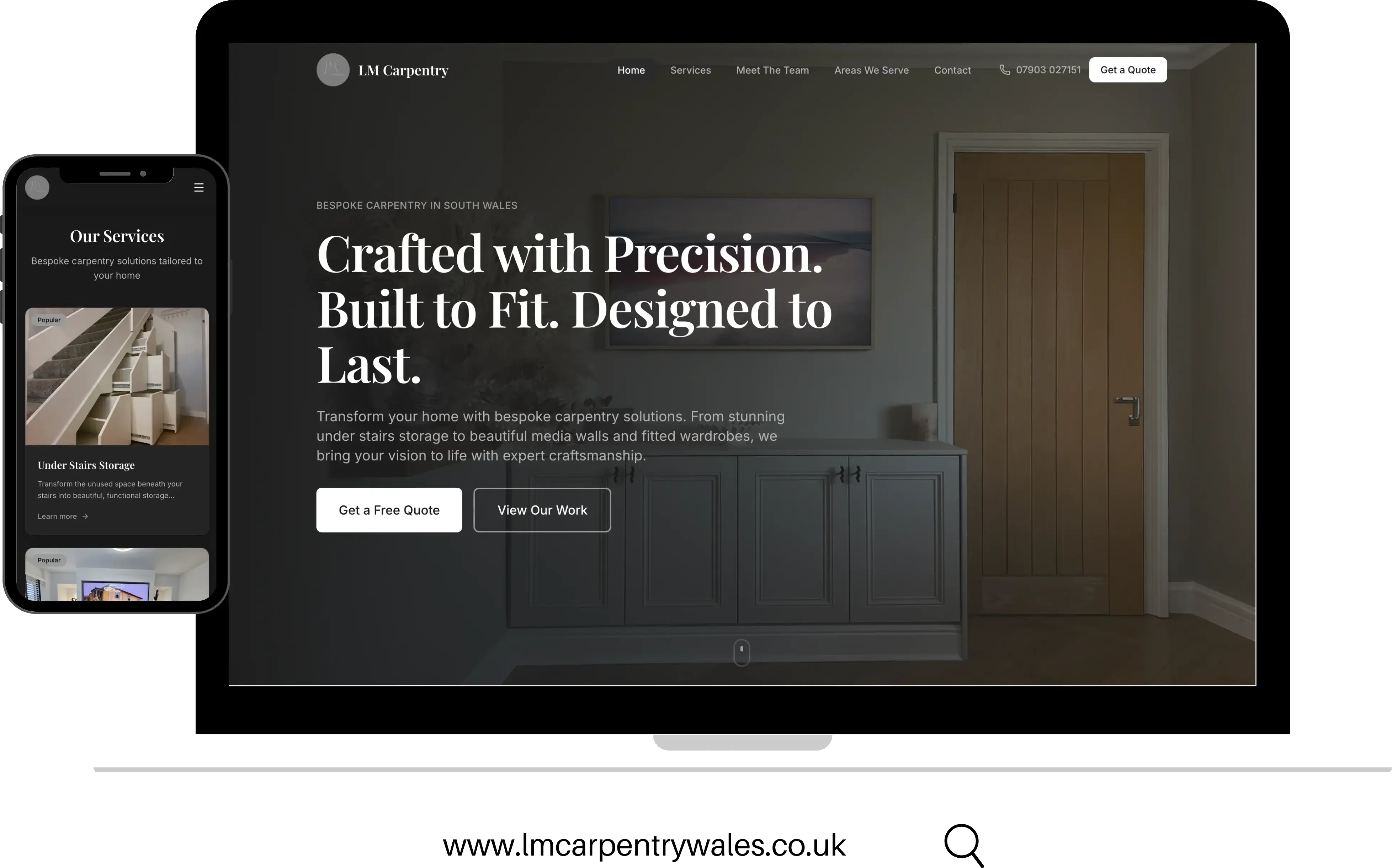 LM Carpentry Wales website