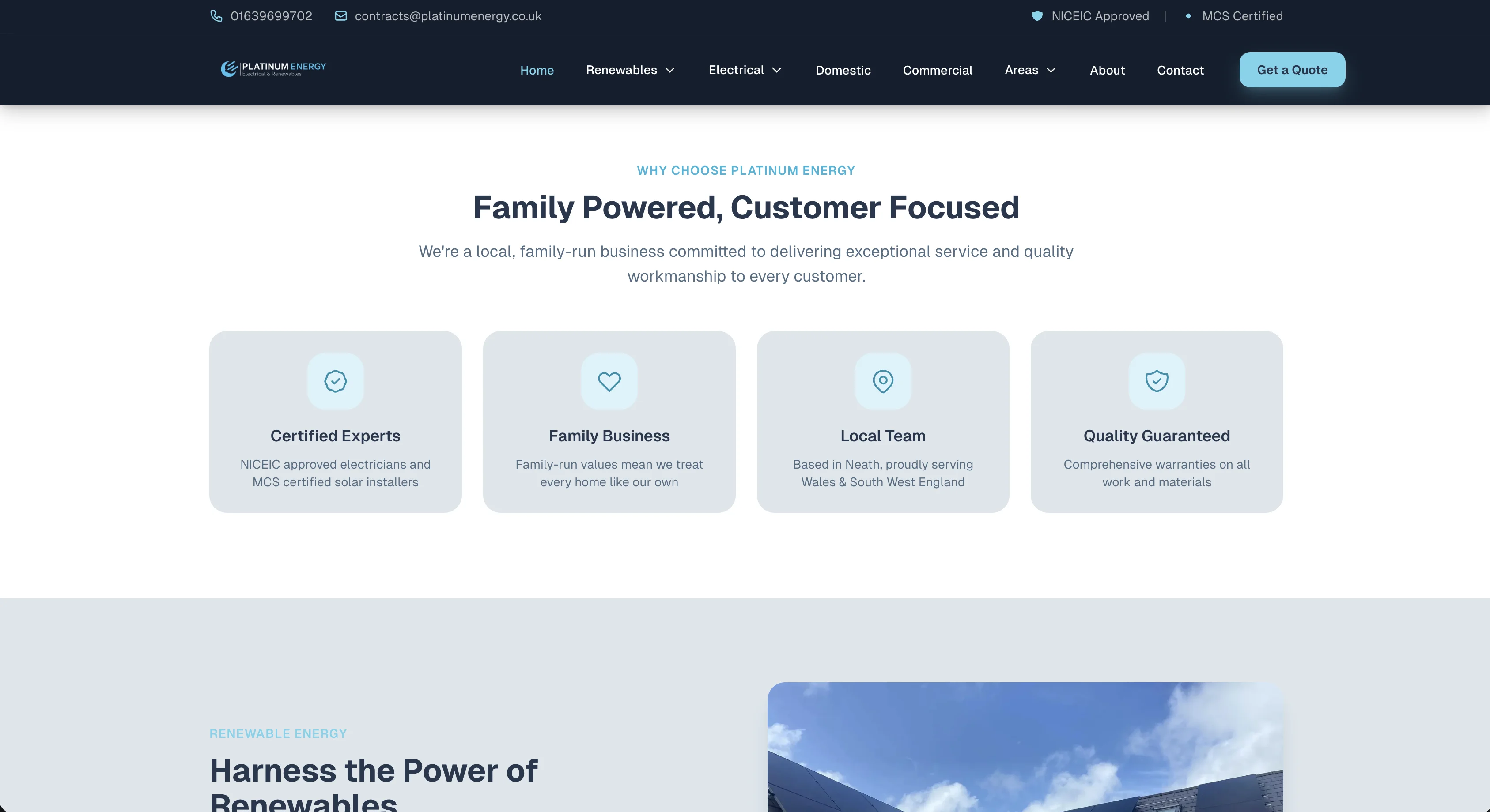 Platinum Energy website screen 1