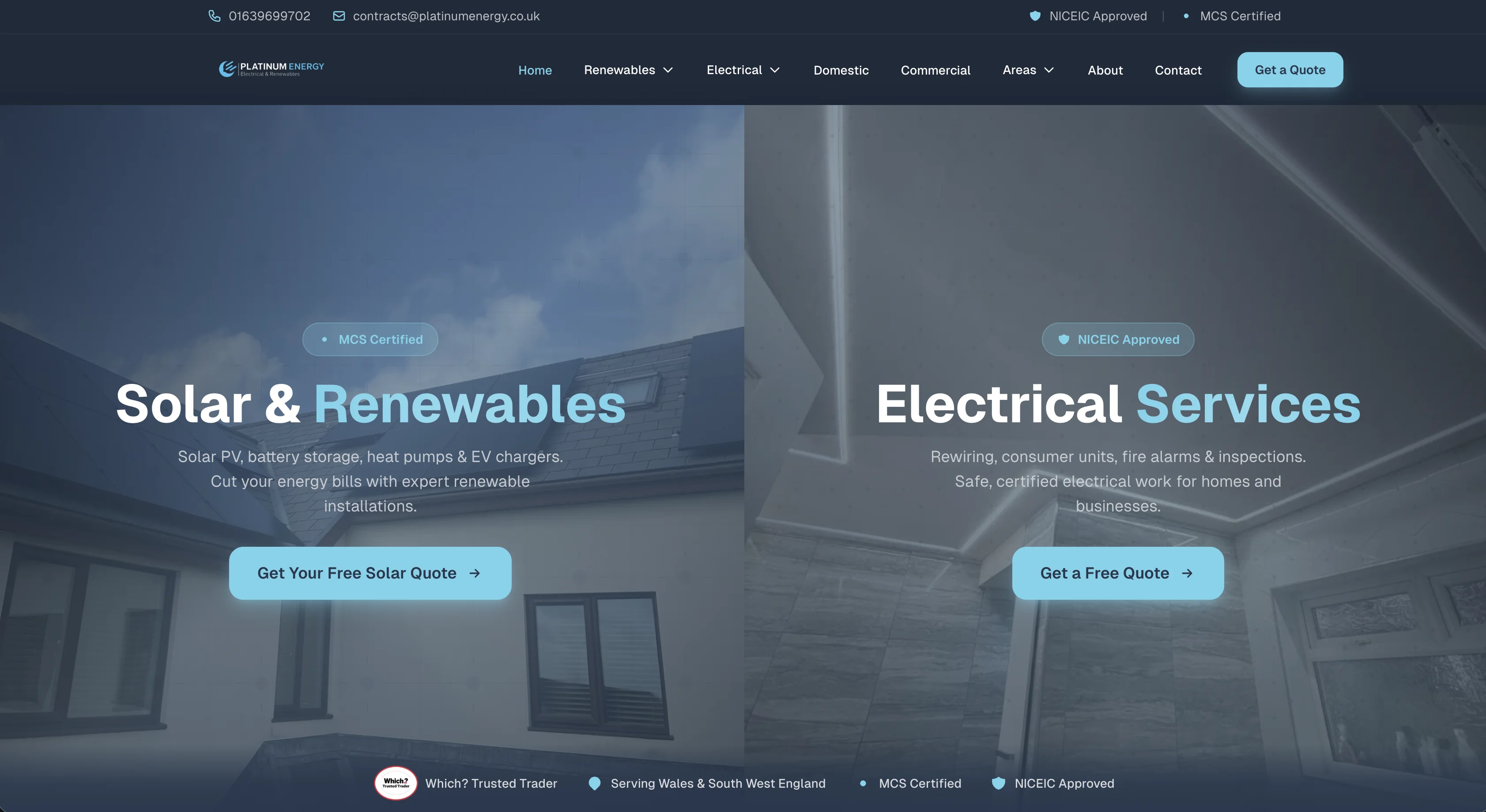 Platinum Energy website screen 2
