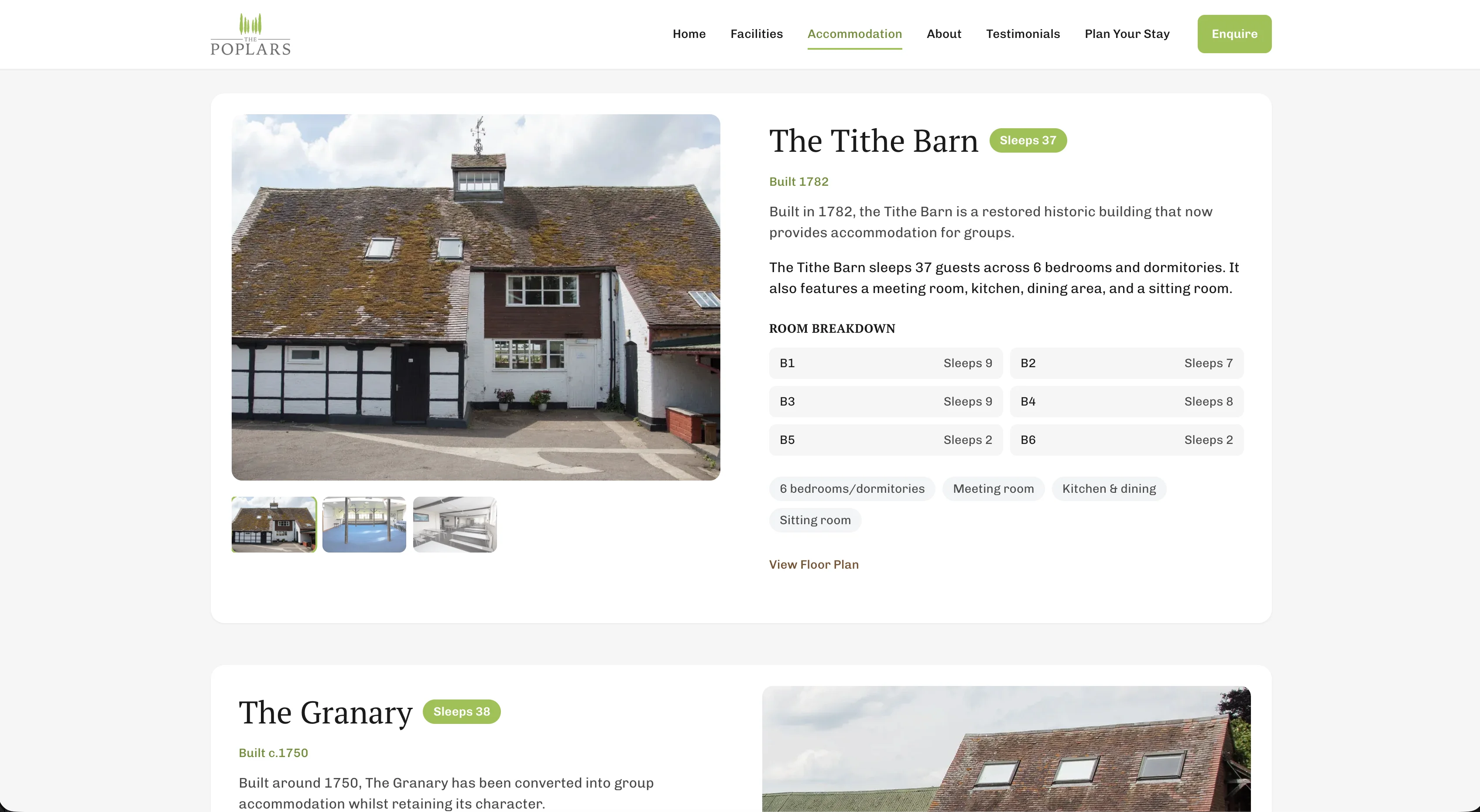 The Poplars website screen 1