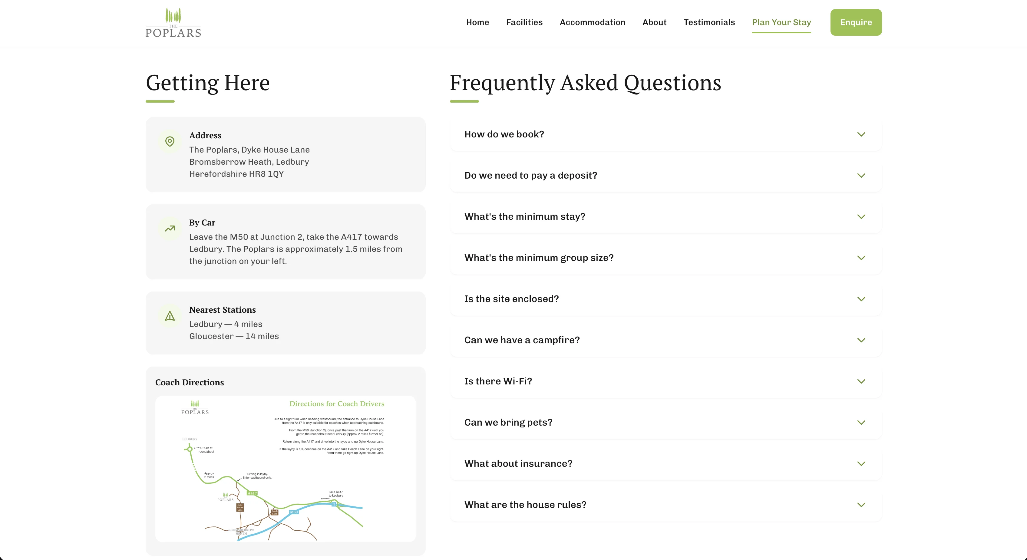 The Poplars website screen 2