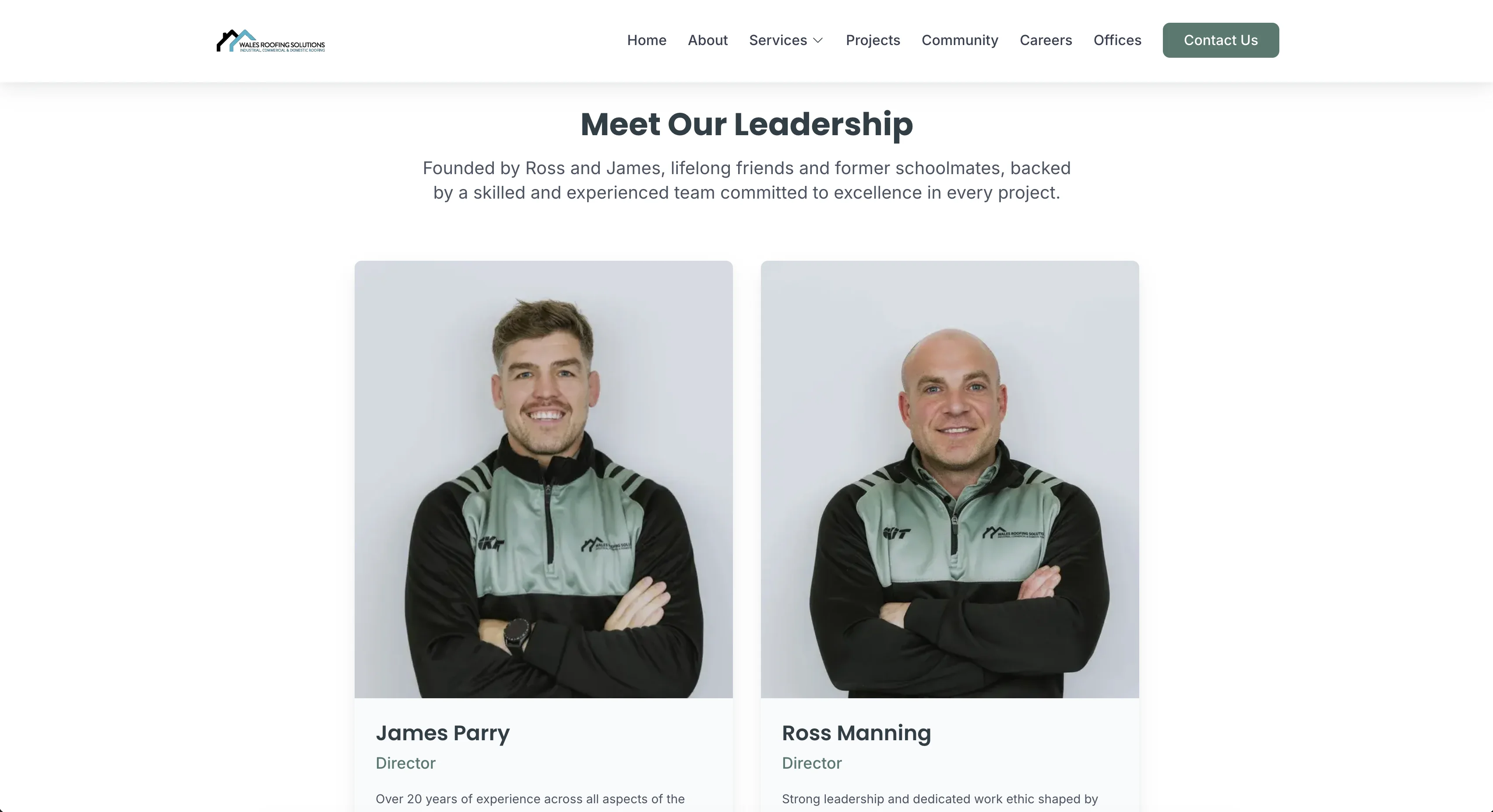 Wales Roofing Solutions website screen 2